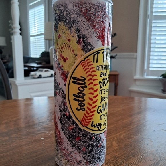 Softball Life Stainless‎ Steel 20 Ounce Tumbler for Hot and Cold Drinks - Picture 4 of 5